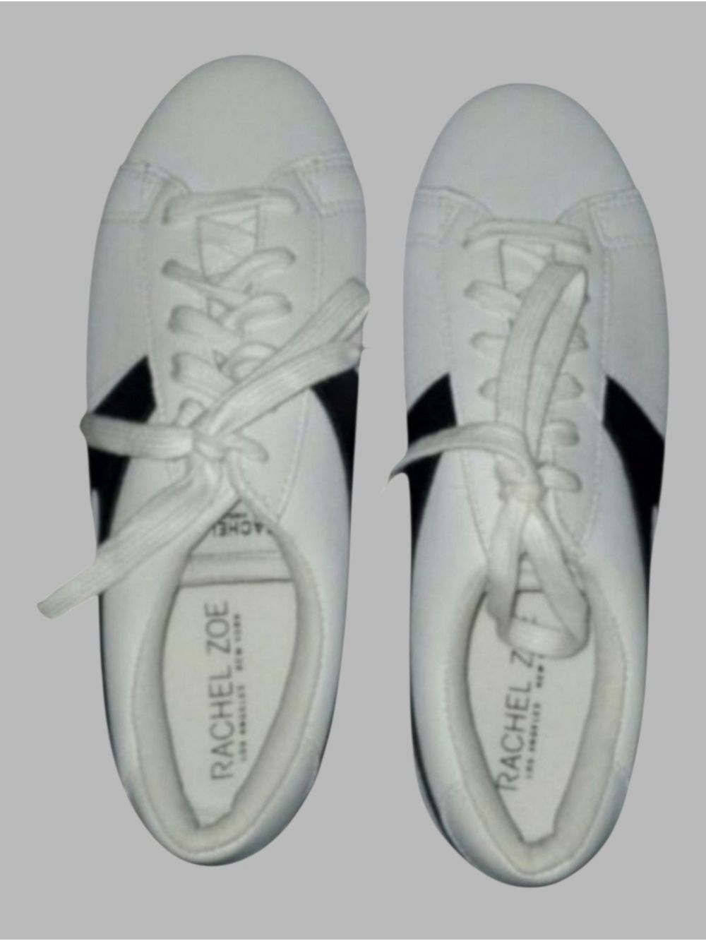 Rachel Zoe sneaker women's size 7.5 7-1/2 white black round toe‎ low top clean